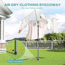 APEXCHASER Clothes Drying Rack, Outdoor Umbrella Drying Rack, Rotary Metal Drying Rack Clothing Foldable, 3-Arms Umbrella Clothesline with 98ft, Steel Frame, Backyard by TinyTreasures Baby Boutique
