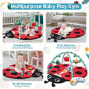 Jyusmile Baby Play Gym Mat, 8-in-1 Tummy Time Mat with 6 Toys, Washable Baby Activity Mat for Visual, Hearing, Sensory, Motor Development, Baby Essentials Gift for Newborn Infant 0-3-6-9-12 Months by TinyTreasures Baby Boutique
