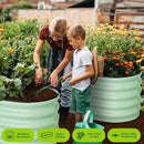 2 Pcs 4.5x2x2ft Oval Raised Garden Bed, Galvanized Raised Beds,Open-Ended Base Metal Raised Planter Beds,Garden Bed Outdoor,Planter Raised Boxes for Vegetables, Flowers,Tool-Free Asse,Green by CozyNest Decor