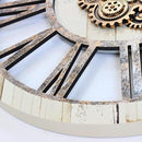 The Gears Clock 36'' Inch Real Moving Gear Wall Clock Vintage Industrial Oversized Rustic Farmhouse (Desert Beige) by CozyNest Decor