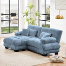 Modular Sectional Sofa, Comfy Cloud Couch Oversized Loveseat with Ottoman, Sectional Couches for Living Room, Modern Chenille L Shaped Couch, Sleeper Deep Seat Sofa with Throw Pillows, Blue by CozyNest Decor