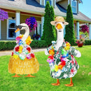 2 Set Hawaiian Luau Porch Goose Outfit for Lawn 23'' Plastic Goose Clothes Costume Summer Outdoor Decor(Hula Skirt) by GreenHaven Gardens