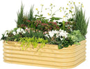 Vego garden Aluzinc Raised Garden Bed Kits, 17" Tall 6 in 1 Modular Metal Raised Planter Bed for Vegetables Flowers Patio Ground Planter Box, Sunlit Oak by GreenHaven Gardens