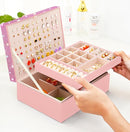Jewelry Box for Earrings for Girls Jewelry Organizer Box Earring Holder Organizer for Girls Earring Box Jewelry Box Stud Earring Organizer for Girls Earring Jewelry Boxes for Women Pink Bling by TinyTreasures Baby Boutique