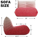 Bean Bag Chair, Fireside Chair Bean Bag Sofa Large Bean Bag Chair for Adults, Bean Bag Chairs for Teens with High Density Comfortable Foam, Memory Foam Bean Bag for Living Room, Bedroom (Pink&White) by CozyNest Decor