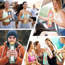 32 oz Glass Water Bottle with Straw - Motivational Time Marker & Silicone Sleeve - Reusable Tumbler Includes 2 Bamboo Lids & Fruit Infuser - 1 Pack by CozyNest Decor