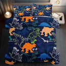 Blue Dinosaur Comforter Set Queen Boys,Cute Dinosaur Bedding Set Queen for Kids,Kawaii Dragon Comforter Blue Bedroom Decor,Cute Animal Bedding Kawaii Animal Quilt Boys by CozyNest Decor