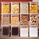 Square Glass Jars with Bamboo Lids 17 FL OZ [Set of 12], Glass Canisters with Airtight Lids, Glass Food Storage Containers for Spice, Sugar, Tea, Candies, Cookies, Best for Kitchen & Pantry by CozyNest Decor
