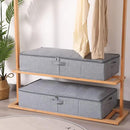 Underbed Storage Box, 23.6 x 11.8 x 5.9 Inch Clothes Organizer With Sturdy Structure and Reinforced Handles for Blanket, Sheets, Pillows, Towels, Shoes, Grey, 2 Pack by CozyNest Decor