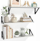 Heimlove Floating Shelves for Wall, 24 Inch Long Wood Floating Shelves Set of 3, Wall Mounted Hanging Shelf for Bathroom Bedroom Kitchen, White by CozyNest Decor