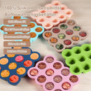 Baby Food Storage 12 x 1.5OZ Silicone Freezer Tray with Lid, Food Grade Silicone Containers for Purees & Vegetables Light Brown by TinyTreasures Baby Boutique