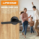 Magnetic Auto-Lock Invisible Door Lock - Single-Sided Hidden Design, Hidden Handle & Mini Keyhole, Aluminum Alloy for Bookshelf Doors/Invisible Doors/Secret Rooms (1, Black) by TinyTreasures Baby Boutique