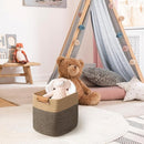 danpinera 3-Pack Cotton Rope Baskets for Storage, 11"x11" Cube Storage Cubes Store Toys, Towel, Snack, Storage Bins with Reinforced Stitching & Practical Handles, Black & Brown by TinyTreasures Baby Boutique