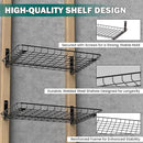 EVERHANGER Garage Wall Shelves 12x18 Inch, Wall Mounted Storage Shelf, Metal Shelf Rack, Heavy-Duty Shelf Organizer 2 Pack, Black by CozyNest Decor