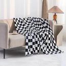 LOMAO Throw Blankets Flannel Blanket with Checkerboard Grid Pattern Soft Throw Blanket for Couch, Bed, Sofa Luxurious Warm and Cozy for All Seasons (Black, 60"x80") by CozyNest Decor