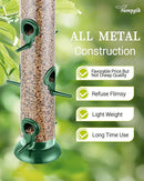 Bird Feeders for Outdoors Hanging,Finch Feeders for Outside,Chew-Proof Hanging Bird Feeder,Rust-Proof Birdfeeder,Squirrel Proof 6 Ports Metal Bird Feeder,14 Inch,1 Pack,Green by CozyNest Decor