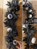 MISSPIN 6FT Black Maples Leaf Garland, Halloween Fall Leaf Garland Artificial Hanging Black Maple Autumn Vine Fall Decor Maple Thanksgiving Halloween Home Decor by CozyNest Decor