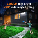 intelamp Solar Flood Lights Outdoor Waterproof, 6000mAh 1200LM Solar Powered Dual Motion Sensor LED Lighting Dusk to Dawn Security Floodlight Exterior with Remote 9.8ft Cable for Outside Garden House by GreenHaven Gardens