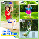 Hungdao 2 Set Gym Ring Trapeze Swing Bar and Climbing Rope with Platforms Disc Heavy Duty Coated Chains Seat Accessories for Outdoor Indoor Playground Backyard(Blue) by TinyTreasures Baby Boutique