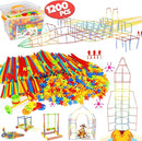 Ggiibro Straw Constructor Toys STEM Building Toys 1200Pcs Toys Aged for 3 4 5 6 7 8+ Interlocking Plastic Toys Engineering Toys Thin Tube Blocks Toy Educational Toy Kit for Classroom Kids Toys Set by TinyTreasures Baby Boutique