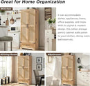 72" Tall Rattan Kitchen Pantry Cabinet with Drawer, Boho Storage Cabinet with 2 Rattan Doors and Shelves, Versatile Large Cabinet for Dining Room, Bathroom, Living Room, Laudry, Natural Oak by CozyNest Decor