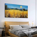 AJAZIKO Landscape Wall Art Moon Framed Canvas Wall Art Large Yellow Living Room Wall Decor Fall Paintings for Bedroom Nature Office Artwork 24×48IN by CozyNest Decor