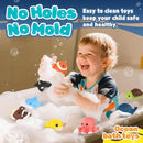 8 PCS Ocean Animal Bath Toys Mold Free Infant Bath Tub Toys for 12 Months - No Hole Bathtub Toys for Toddlers 1-3 Water Pool Toys for Baby Toddler Ages 1+ by TinyTreasures Baby Boutique