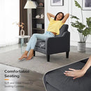 VINGLI Accent Chairs Set of 2 Living Room Chairs Dark Grey Reading Chair for Bedroom Scooped Arm Chair Mid Century Modern Linen Chairs Upholstered Comfy Chair for Apartment, Waiting Room by CozyNest Decor