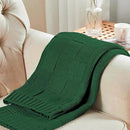 CozeCube Knit Throw Blanket, Green Checkered Throw for Couch, Soft Cozy Warm Knitted Blanket for Bed Sofa Living Room, 60"X80", Forest Green by CozyNest Decor