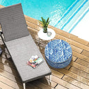 LVTXIII Indoor/Outdoor Inflatable Ottoman, All Weather Round Footrest Stool D21”x H9”, Portable for Patio Garden Camping or Home-Blue Bricks by CozyNest Decor