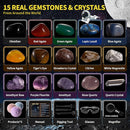 GobiDex Gemstones Dig Kit, Solar System Science Kit for Kids, Excavate 15 Real Gems, STEM Educational Space Toys Planet Collection Kit, Archaeology Geology Science Projects Gift for Boys&Girls Age 6+ by TinyTreasures Baby Boutique