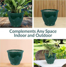 Sunnydaze Studio Large Ceramic Plant Pot - Round Outdoor Glazed Ceramic Planter Pot with Drainage - Dark Green - 15 in by GreenHaven Gardens