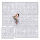 Lillefolk Baby Play Mat for Floor – 6x6ft Gray | Soft Non Toxic Premium EVA Foam Tiles for Tummy Time, Crawling & Playroom – Waterproof for Hard Floors Mat for Babies & Toddlers (9 Tiles) by TinyTreasures Baby Boutique