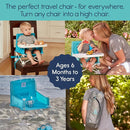 Hiccapop OmniBoost Travel Booster Seat with Tray for Baby | Folding Portable Seat for Dining Table, Camping, Beach, Grandma’s | Tip-Free Design Straps to Kitchen Chairs by TinyTreasures Baby Boutique
