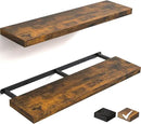 BAYKA Floating Shelves for Wall, 36 inches Long Wall Mounted Rustic Wood Shelves for Bathroom, Bedroom, Living Room, Kitchen, Office, Hanging Shelf for Books/Storage/Decor(Brown,Set of 2) by CozyNest Decor
