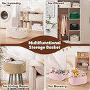 OIAHOMY Storage Basket for Shelves, Closet Cube Storage Bins Baskets for Clothes Blanket Towels, Baby Nursery, Toy Baskets Box, Woven Rope Basket, 17.72*12.99*7.87 IN, 2 Packs Mixed Pink by CozyNest Decor