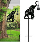 Solar Elephant Garden Stakes Outdoor Solar Decor Metal Elephant Holding Solar Animal Lantern Decorative Garden Metal Animal Stakes Outdoor Elephant Silhouette Stakes by GreenHaven Gardens