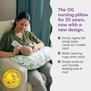 Boppy Nursing Pillow - Ergonomic Bottle & Breastfeeding Pillow with High, Firm, Large Area, Water-Repellent Cushion with Washable Cover; Baby Safety Alliance Verified - Sage Green Leaf by TinyTreasures Baby Boutique