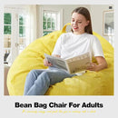 Hobestluk 4.5FT Bean Bag Chair Giant Bean Bag Chair with Filler Included Adult Bean Bag Chairs with Removable Cover for Bedroom Living Room - (Jumbo, Yellow) by CozyNest Decor