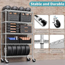 5-Shelf Storage Shelves,Wire Shelving Heavy Duty Metal Storage Shelving Unit Adjustable Garage Shelving Rack Pantry Kitchen (Chrome, 5 Tier,17.7" D x 47.2" W x 76.7" H) by CozyNest Decor