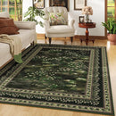Area Rugs 8x10 Clearance Impressionist-Style Vintage Washable Area Rug Non Slip Low Pile Large Rug for Bedroom Farmhouse Dining Room Kids Playroom, Green by TinyTreasures Baby Boutique