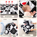 Baby Play Mats for Floor, Upgraded Thick Soft 50x50 Playpen Mat, Anti-Slip Bottom, Foldable and Machine Washable Playmat for Babies and Toddlers Infants(High Contrast) by TinyTreasures Baby Boutique