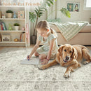 LIVEBOX Washable Area Rug 6x9 Rugs for Living Room Dining Room Under Table, Non-Slip Boho Indoor Carpet for Bedroom, Low-Pile Farmhouse Soft Carpets for Nursery Room Playroom, Taupe by TinyTreasures Baby Boutique