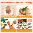 Dino Eggs Excavation Dig Kit-12 Unique Dinosaur Eggs with Educational Learning Cards -Easter Eggs STEM Science Activities - Educational Toy Gift for Kids Boys Girls Age 3+ by TinyTreasures Baby Boutique