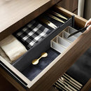 Utoplike Bamboo Drawer Dividers Large, 4'' High Adjustable Kitchen Drawers Organizers for Clothing, Spring Loaded, Works in Bathroom, Dresser, Desk, 4 PCS, Black by CozyNest Decor