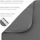 S&T INC. Dish Drying Mat Jumbo, 18” x 30”, Absorbent Microfiber Kitchen Counter Mat, Dish Drying Pad for Dishes, Utensils, Pots and Pans, Jumbo, Charcoal by CozyNest Decor