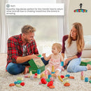 36 Pcs Wooden Stacking Blocks – Montessori Toys for 1 2 3 4 5 6 Year Old Toddlers and Kids, XL Rocks, No Choking Hazard – Sensory STEM Building Stones, for Girls and Boys by TinyTreasures Baby Boutique