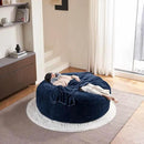 6FT,Oversized Bean Bag Chairs for Adults,Giant beanbag with Filler Included，Fluffy Memory Foam,Soft and Comfy Corduroy Fabric,Gaming Chairs Suitable for Living Room and Bedroom (Blue, 6 Foot) by CozyNest Decor