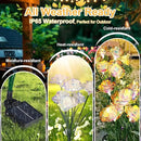 Solar Garden Lights Outdoor, 4 Pack 24-Head Artificial Flowers Solar Lights, IP65 Waterproof Garden Decoration for Yard Patio Path Cemetery Grave, Gifts for Mom Women Bithday Mother's Day-Auto ON/Off by GreenHaven Gardens