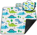 Extra Large Picnic Blanket Waterproof,80"x 80"Foldable Machine Washable Beach Blanket,Outdoor Blanket for 6-8 Adults,Picnic Mat Suitable for Indoor Crawling,Park Beach,Camping,Hiking,Travel(Dinosaur) by TinyTreasures Baby Boutique